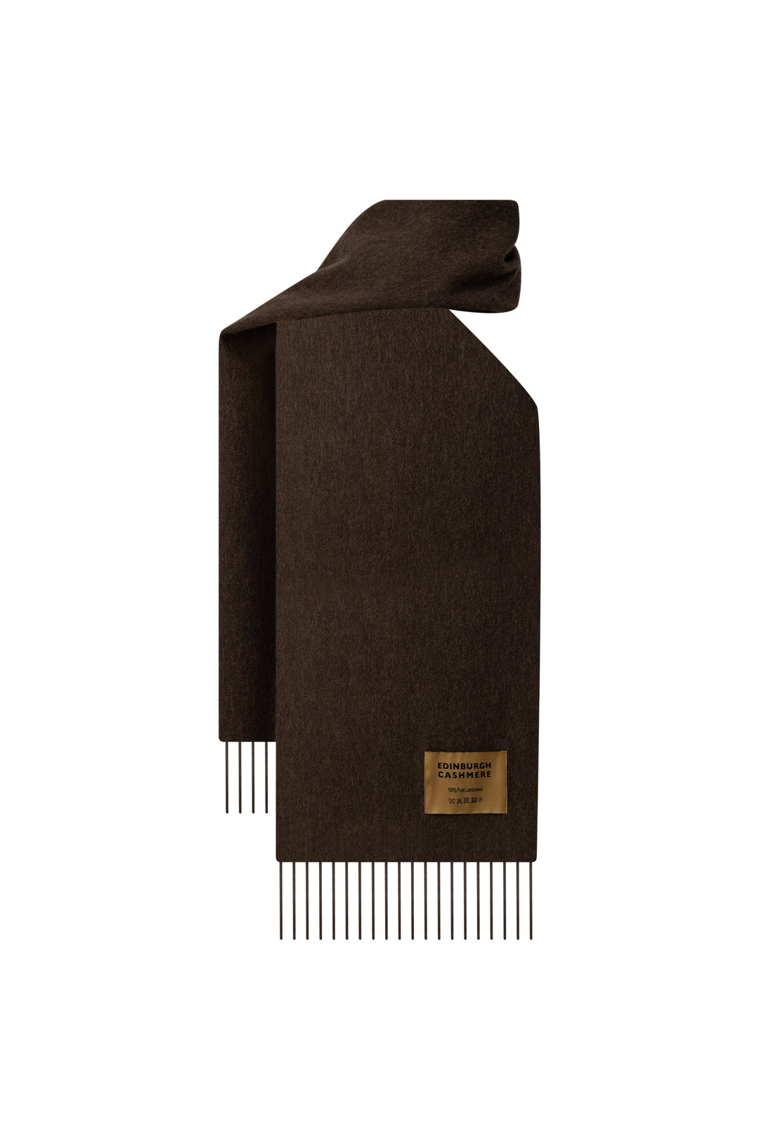 Plain Merino Wool Scarf Coffee 2
