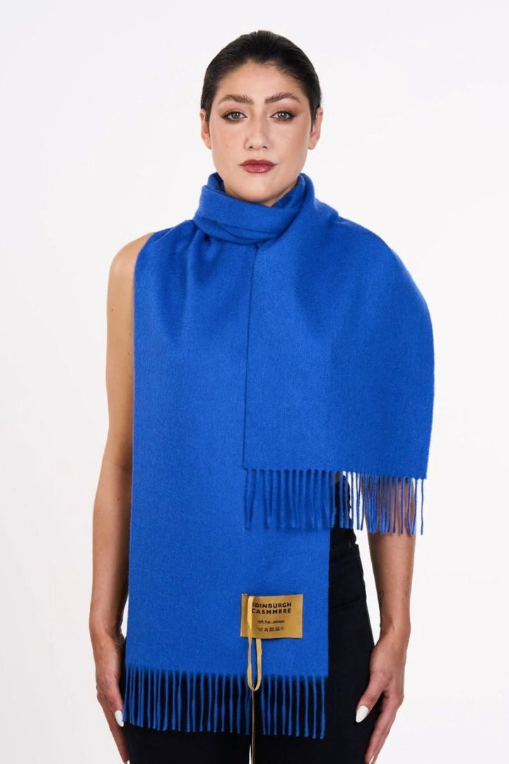 100% Pure Extra Fine Blue Wool Scarf
