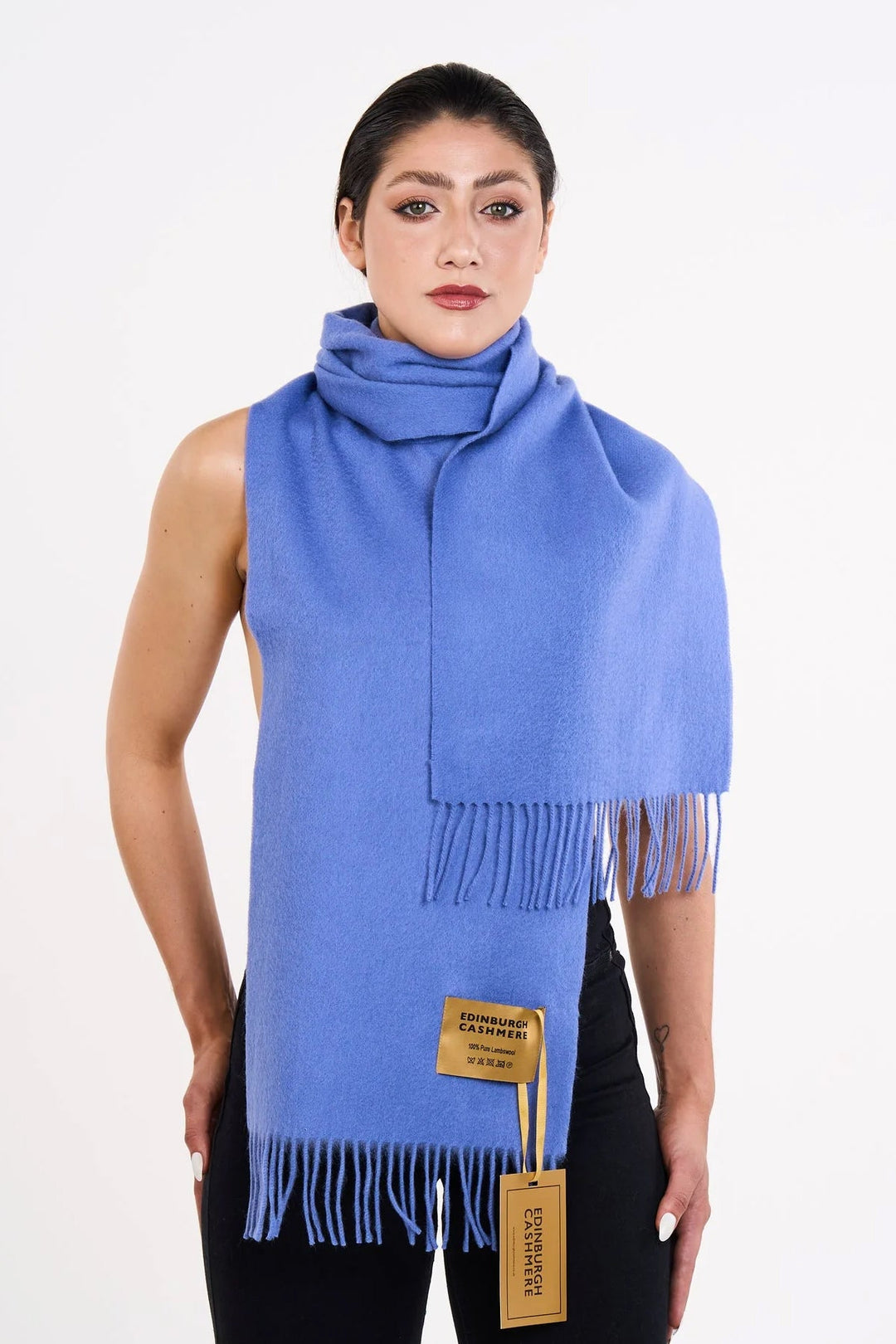 100% Pure Extra Fine Blue Wool Scarf