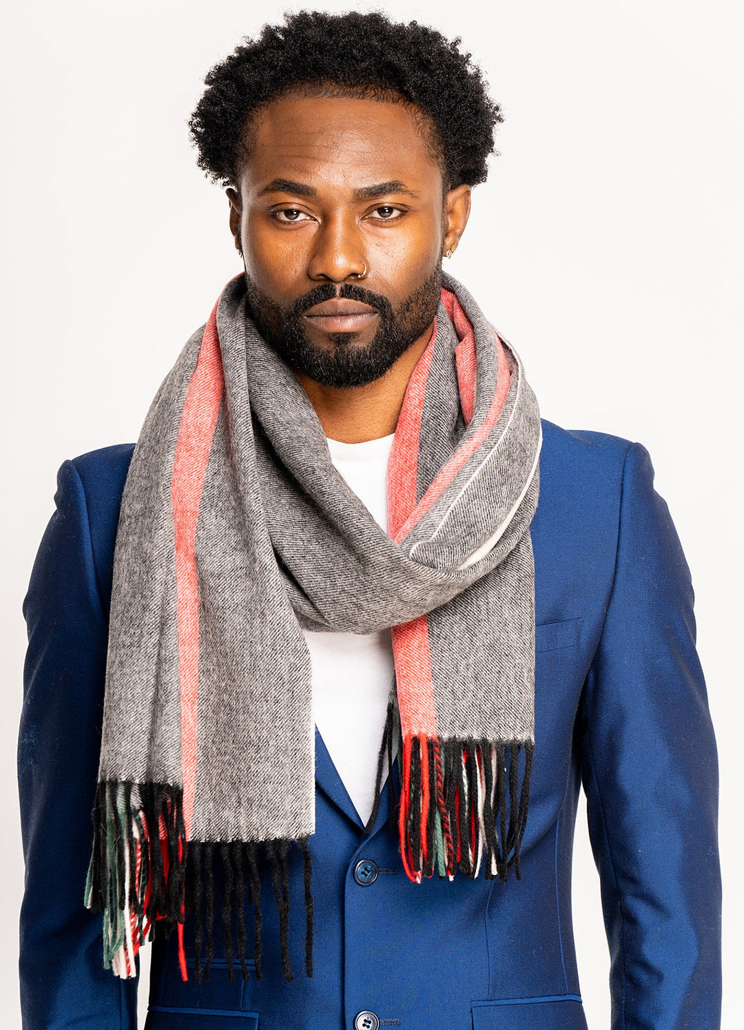 Designer Scarf Milano Grey Scarf 100% Pure wool
