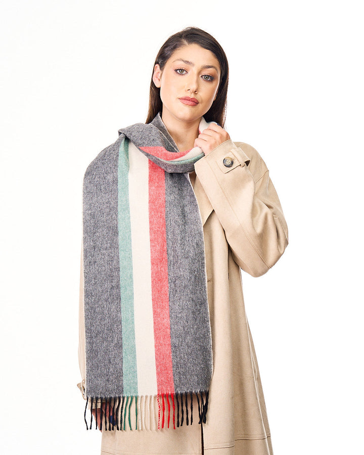 Designer Scarf Milano Grey Scarf 100% Pure wool