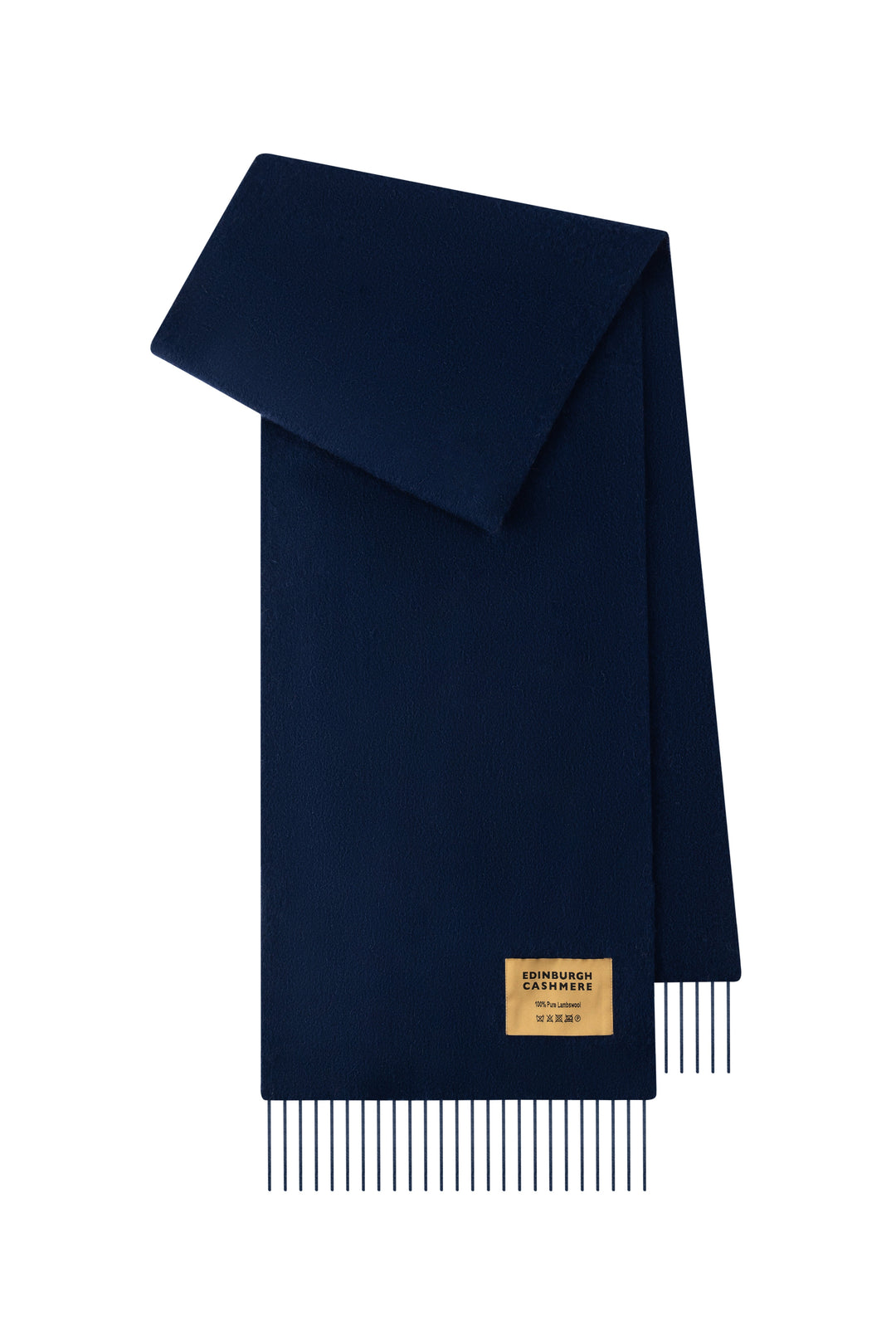 Men Plain Merino Wool Scarf Navy 135
