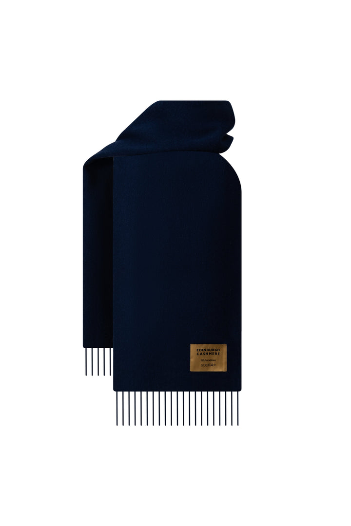 Men Plain Merino Wool Scarf Navy 135