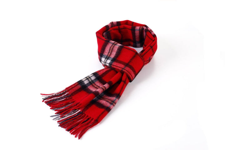Scarf  100% Pure Lambswool Scottish Design Thomson Red