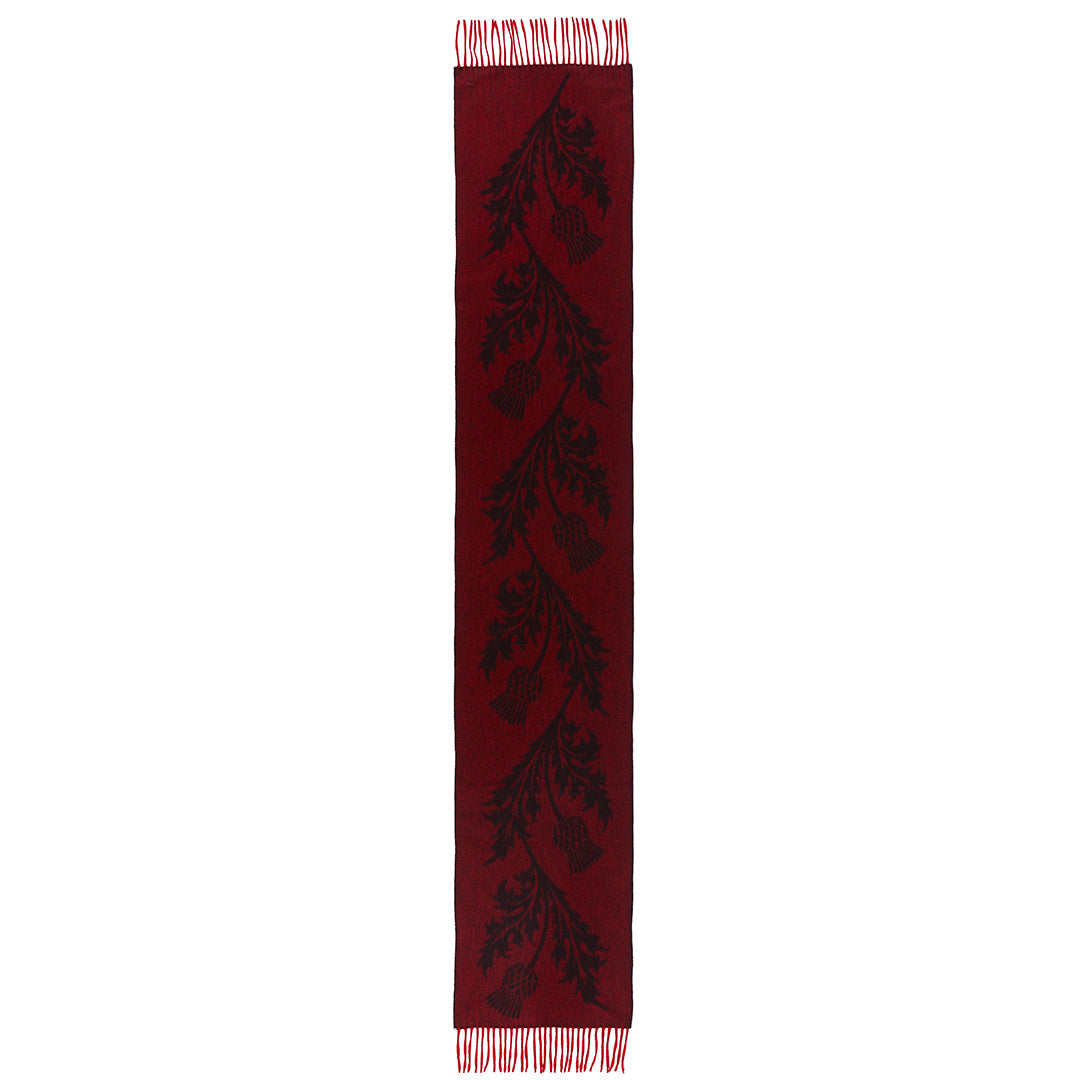 Single Thistle Red Scarf 100% Pure Lambswool