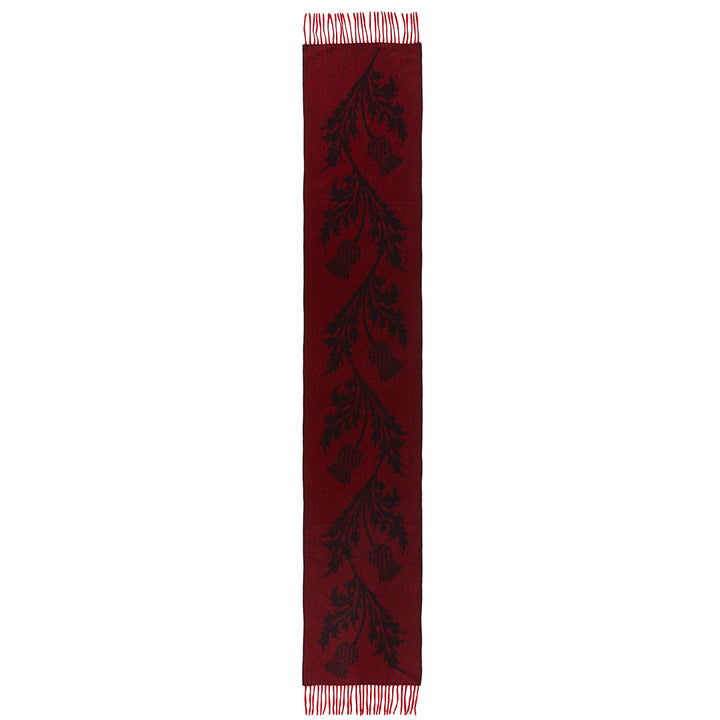 Single Thistle Red Scarf 100% Pure Lambswool