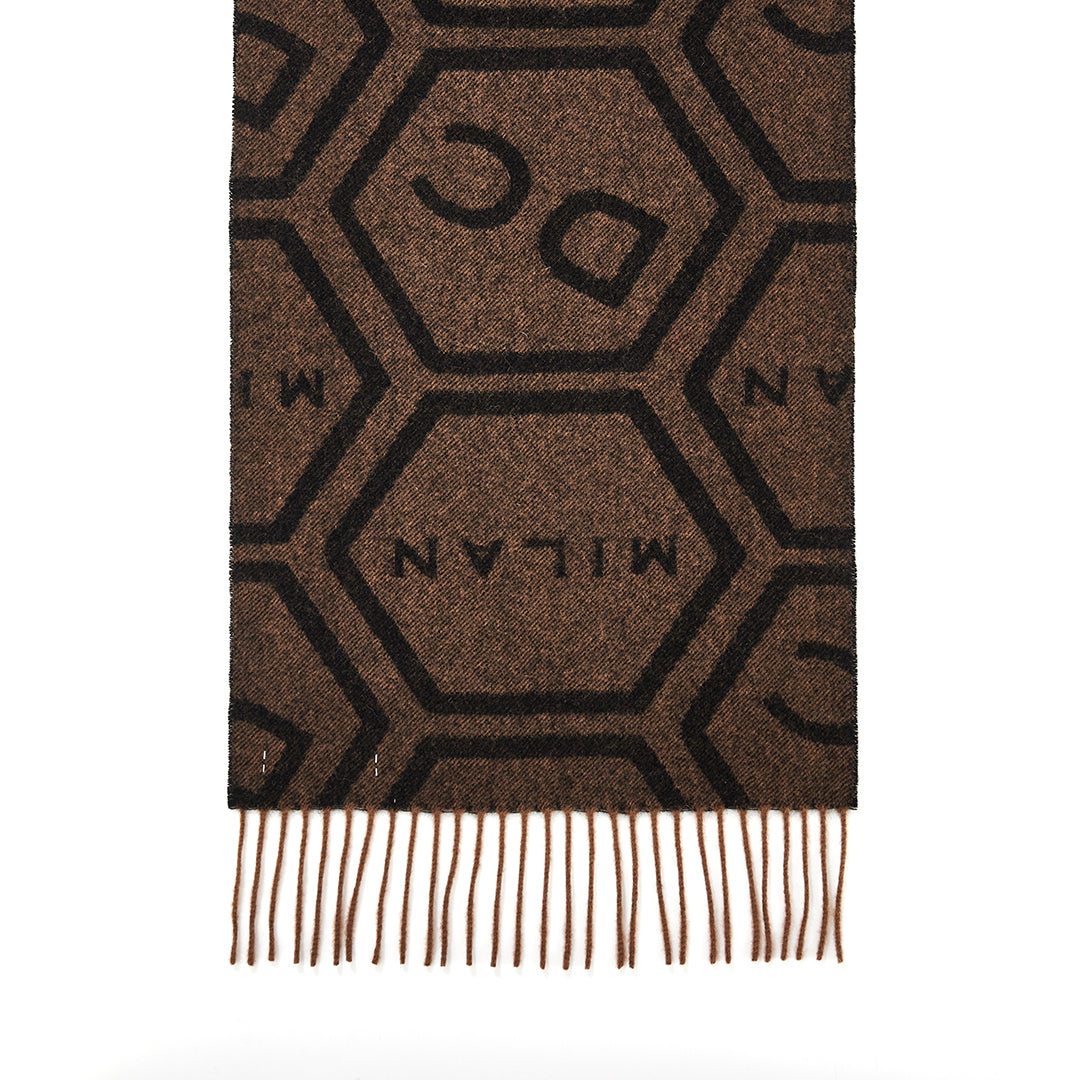 DC Monogram Brown Scarf 100% Pure Lambswool
