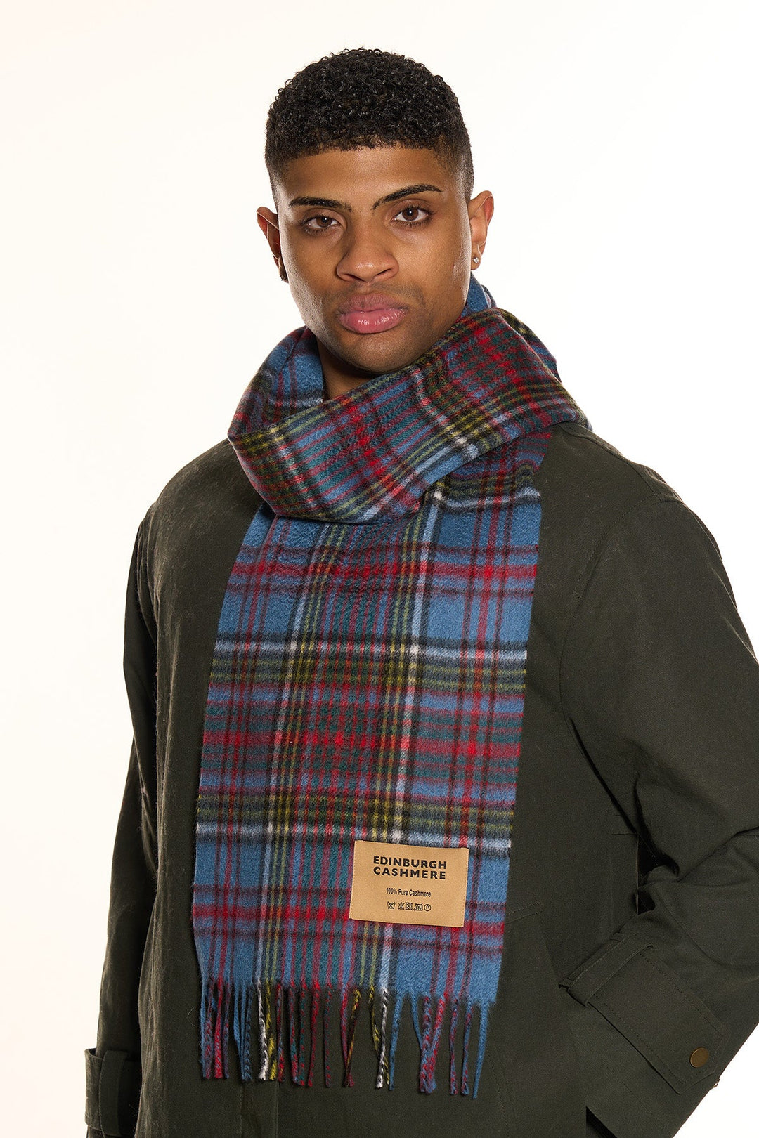 100% Pure Cashmere Scarf Design Anderson Tartan - Small Size