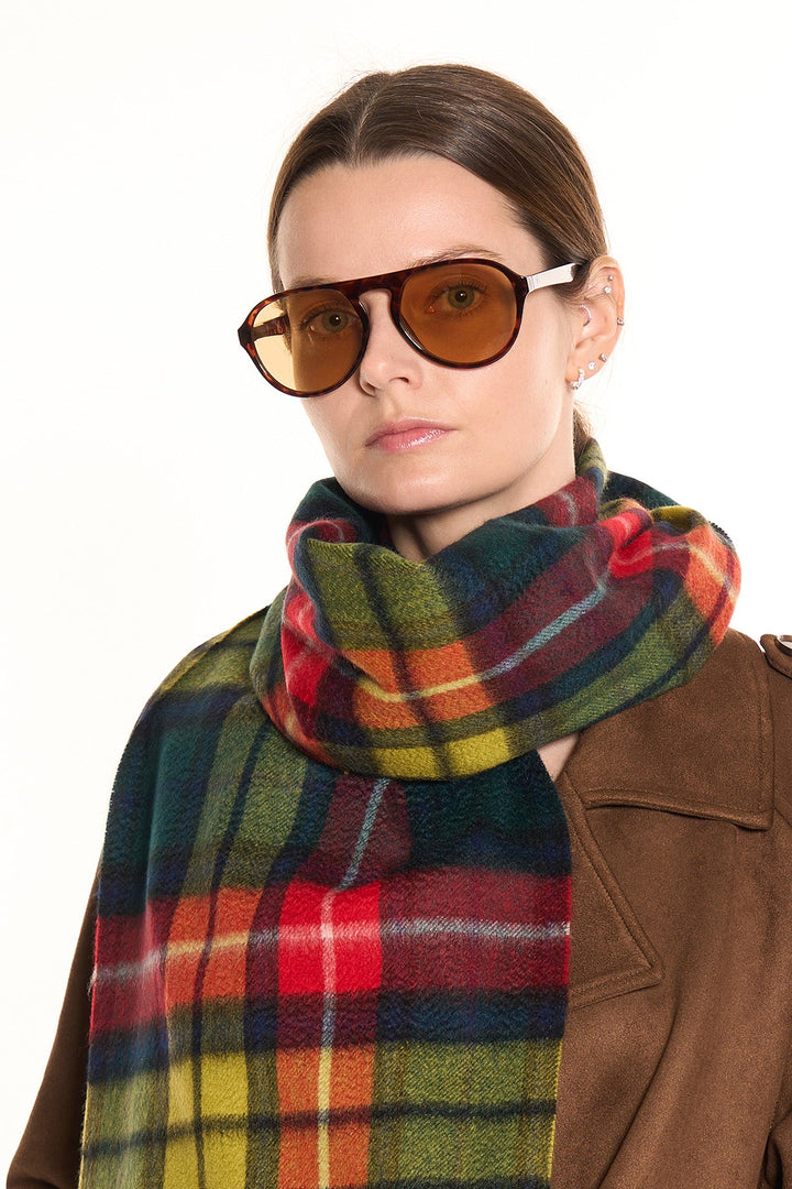 100% Pure Cashmere Scarf Scottish Design Buchanan Tartan