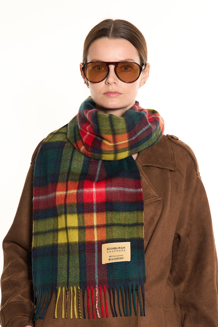 100% Pure Cashmere Scarf Scottish Design Buchanan Tartan