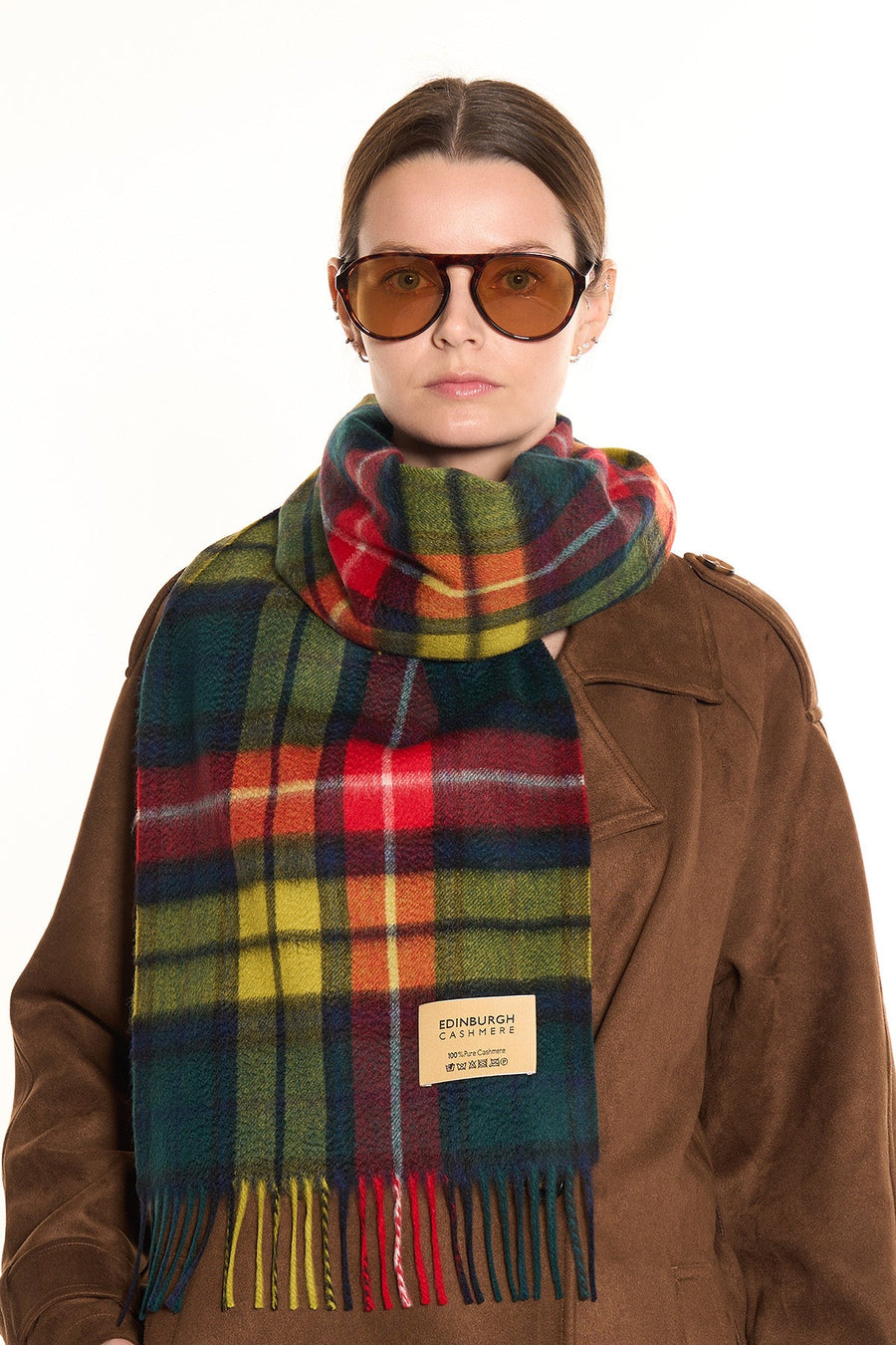 100% Pure Cashmere Scarf Scottish Design Buchanan Tartan