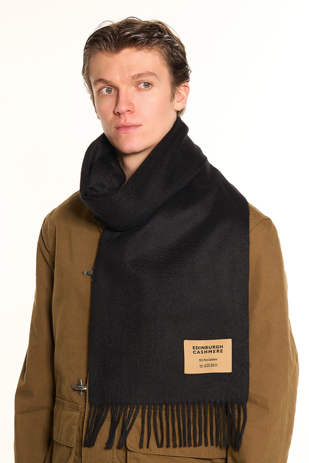 100% Pure Cashmere Scarf Black