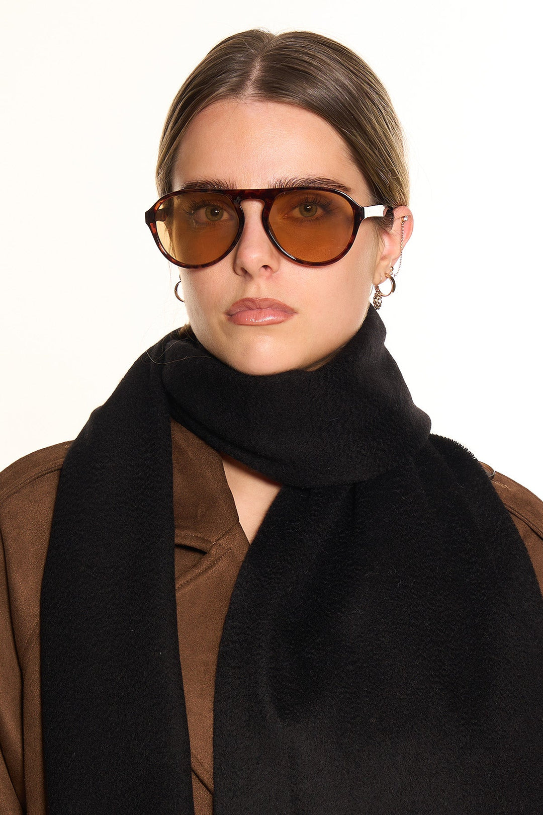 100% Pure Cashmere Scarf Black - Small Size