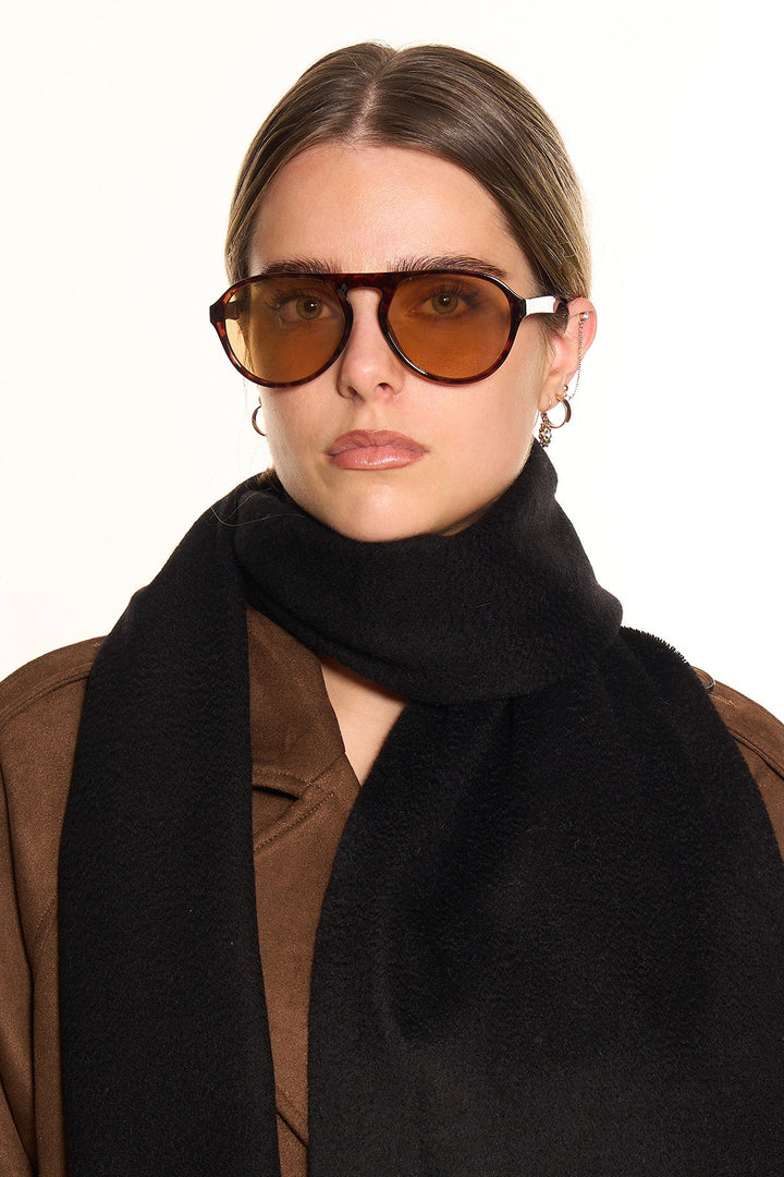 100% Pure Cashmere Scarf Black - Small Size