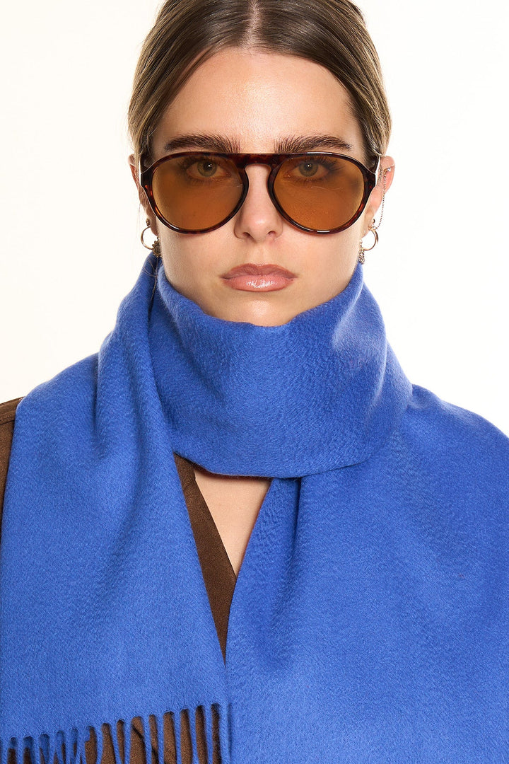 100% Pure Cashmere Scarf Dark Blue - Small Size
