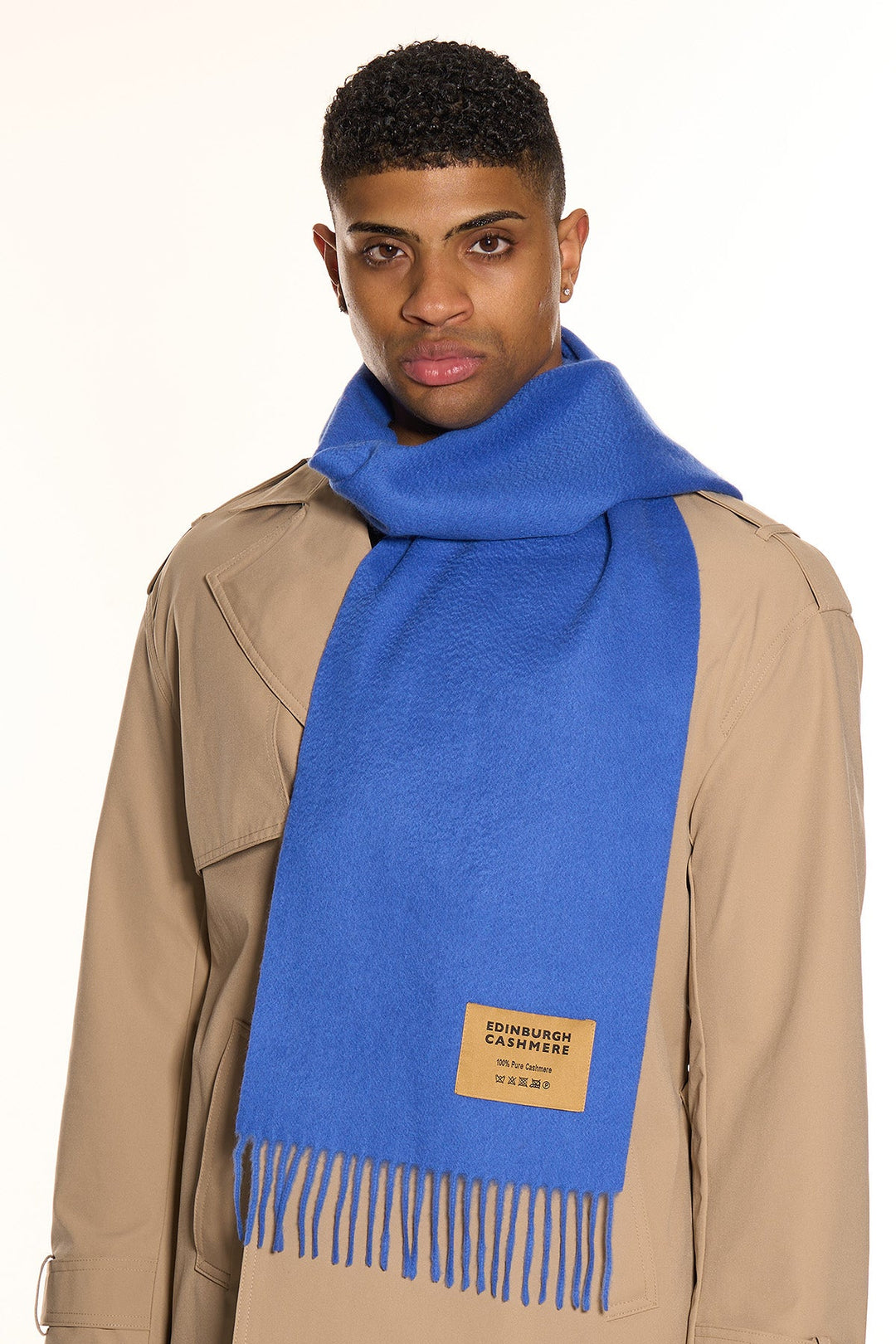 100% Pure Cashmere Scarf Dark Blue - Small Size