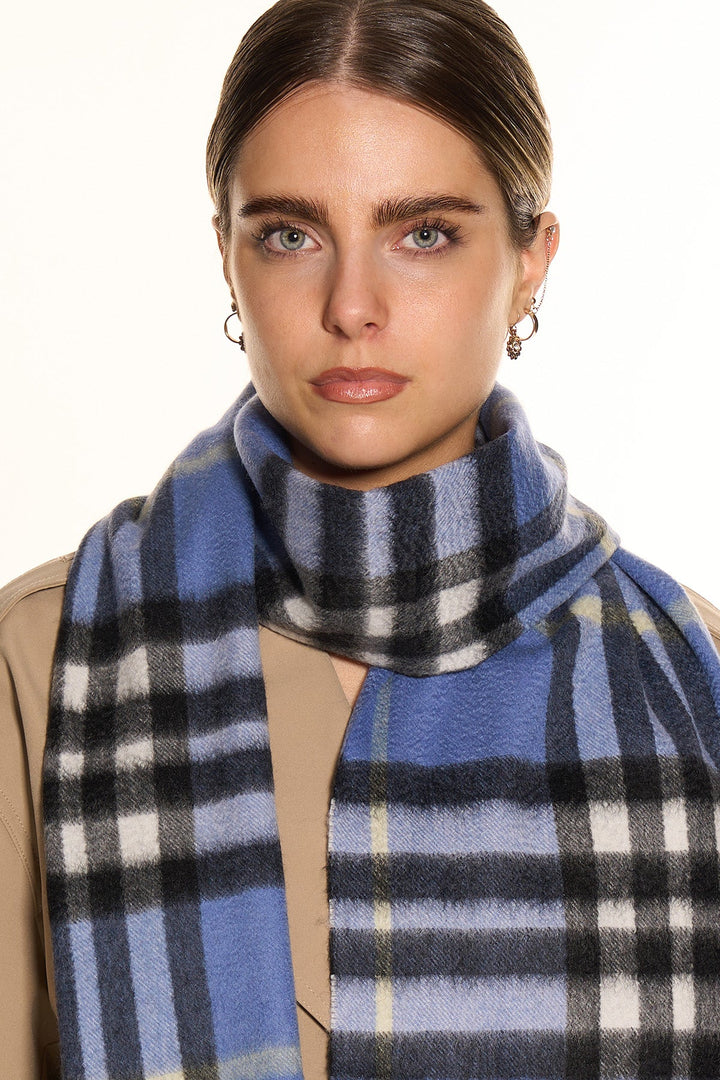 100% Pure Cashmere Designer Scarf Iconic DC Classic Blue - Small Size