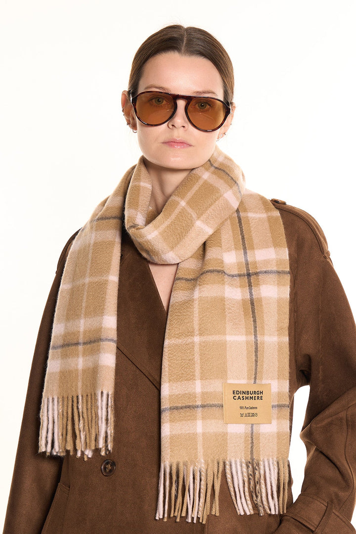 Cashmere Scarf Scottish Thomson Camel Design