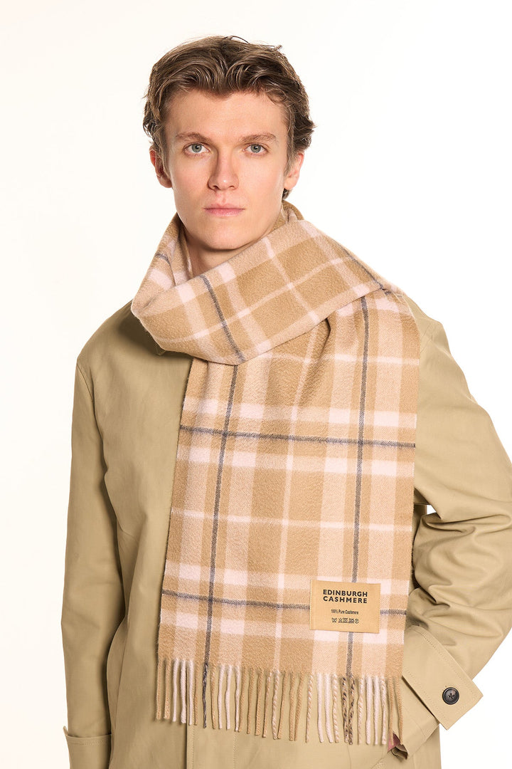 Cashmere Scarf Scottish Thomson Camel Design