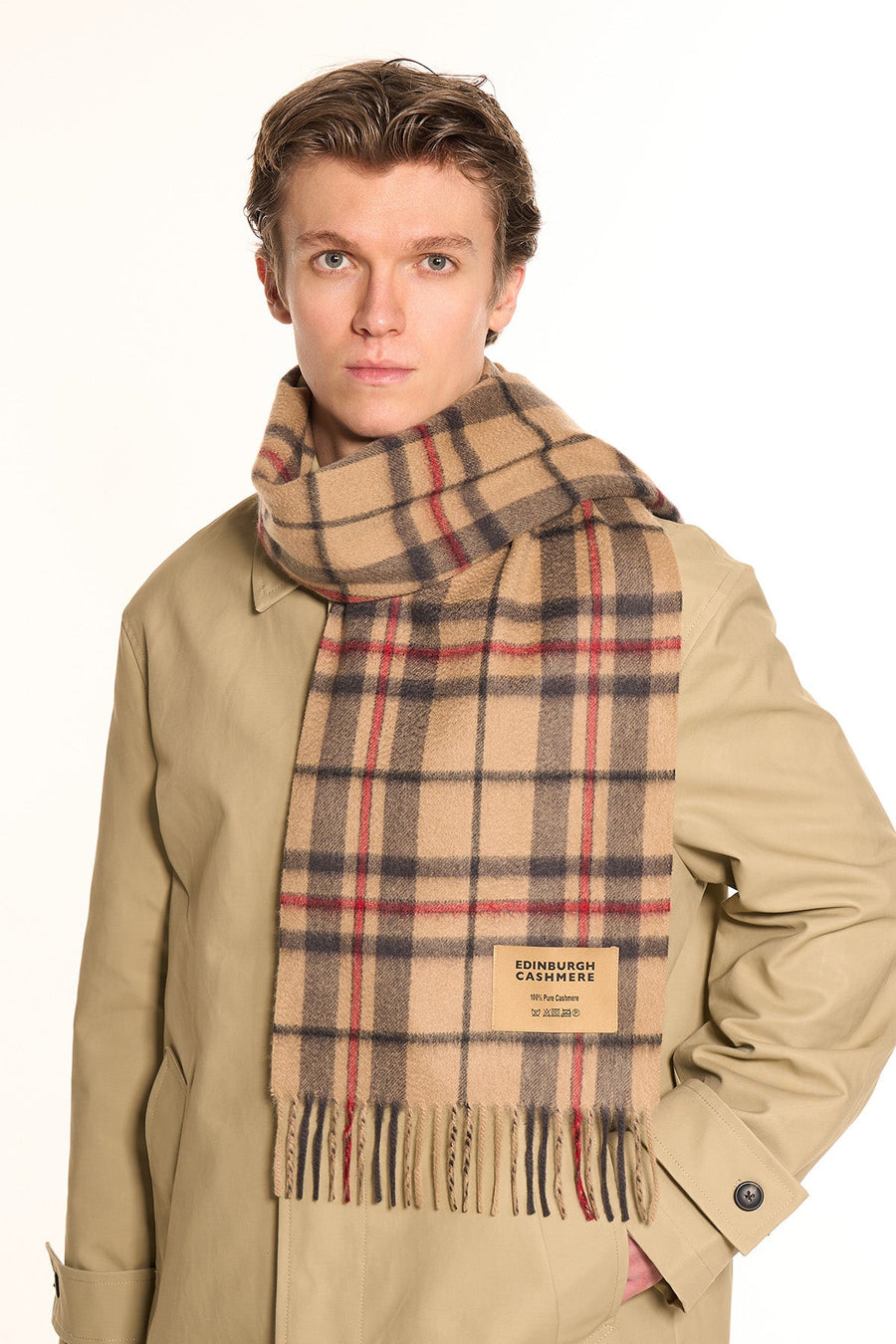 Cashmere Scarf Scottish Thomson Camel Design