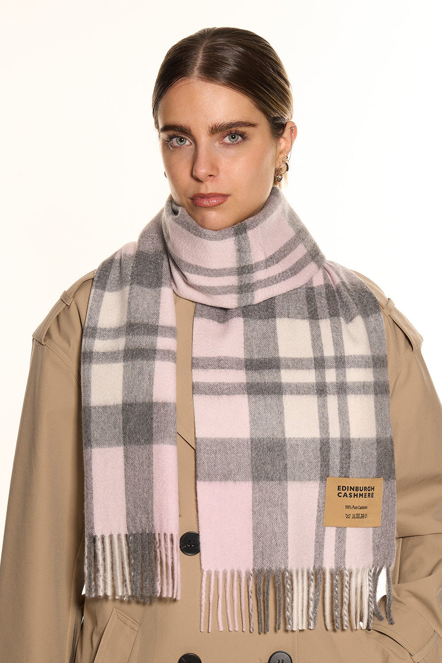 100% Pure Cashmere DC Pink Scarf - Small Size