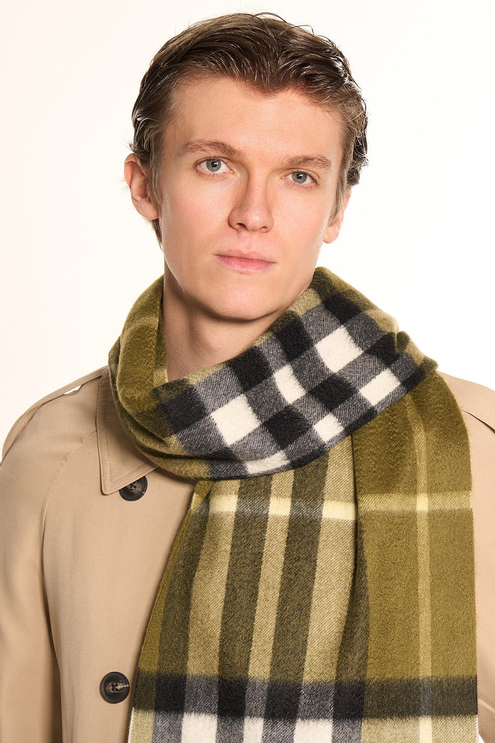 DC Check Cashmere Scarf Green