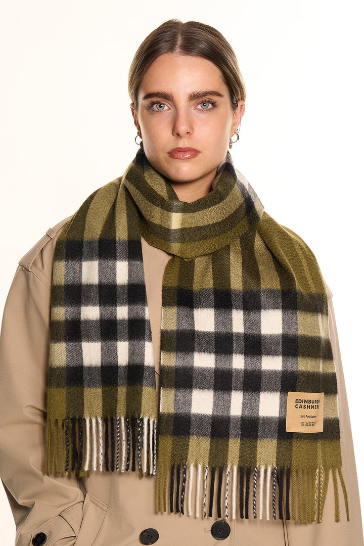 DC Check Cashmere Scarf Green - Small Size