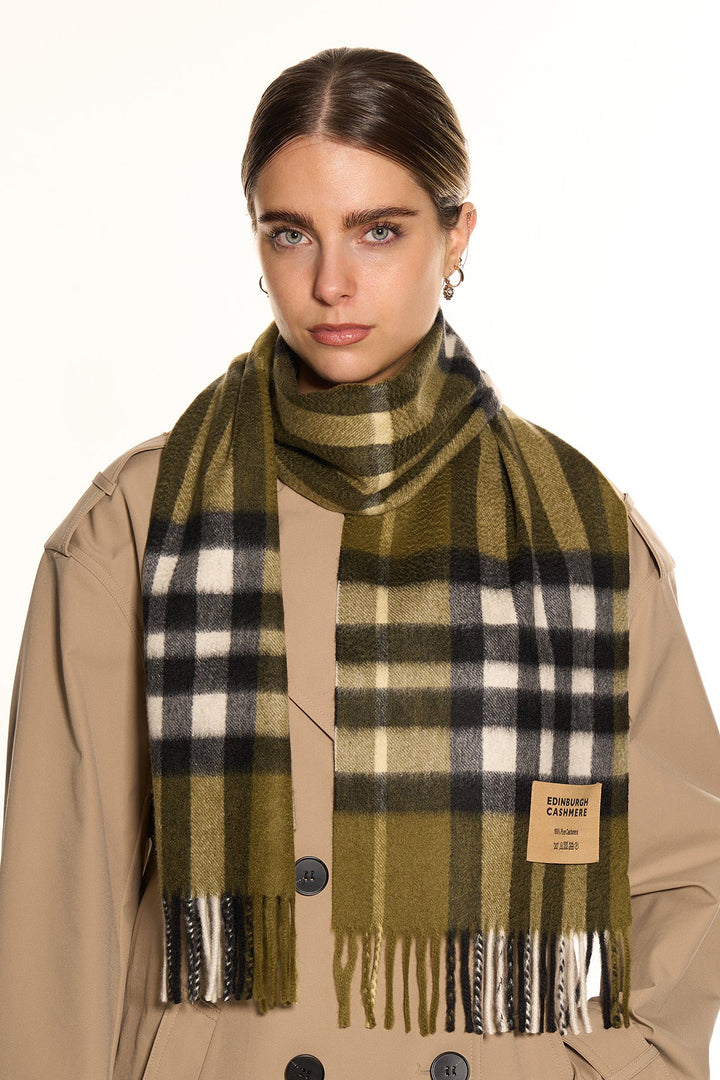 DC Check Cashmere Scarf Green - Small Size