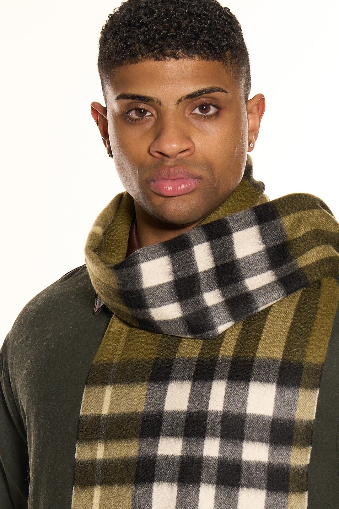 DC Check Cashmere Scarf Green - Small Size
