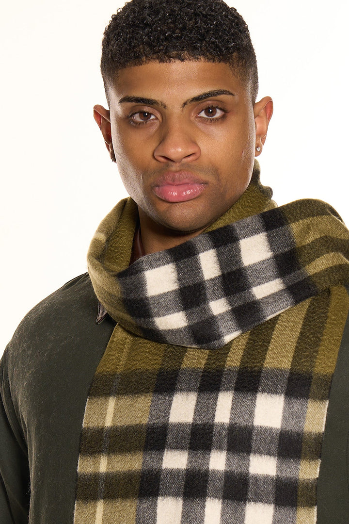 DC Check Cashmere Scarf Green - Small Size
