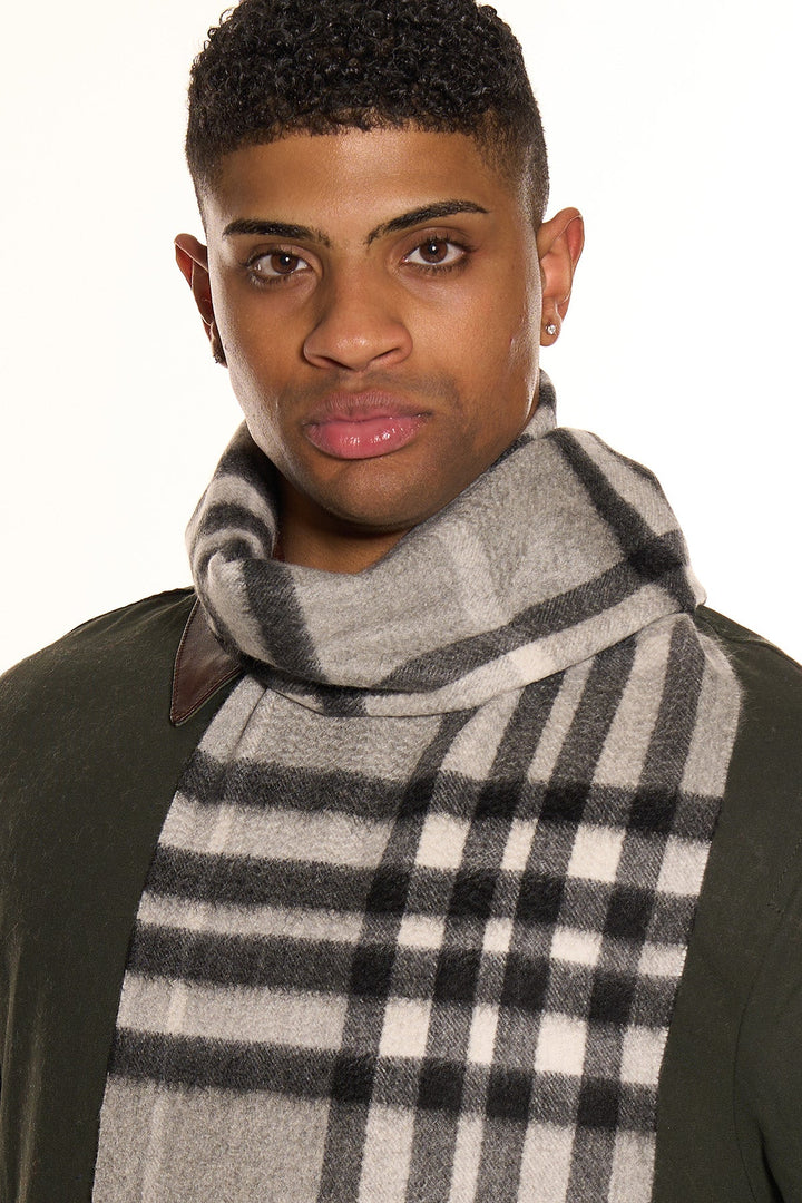 DC Check Cashmere Scarf Grey - Small Size