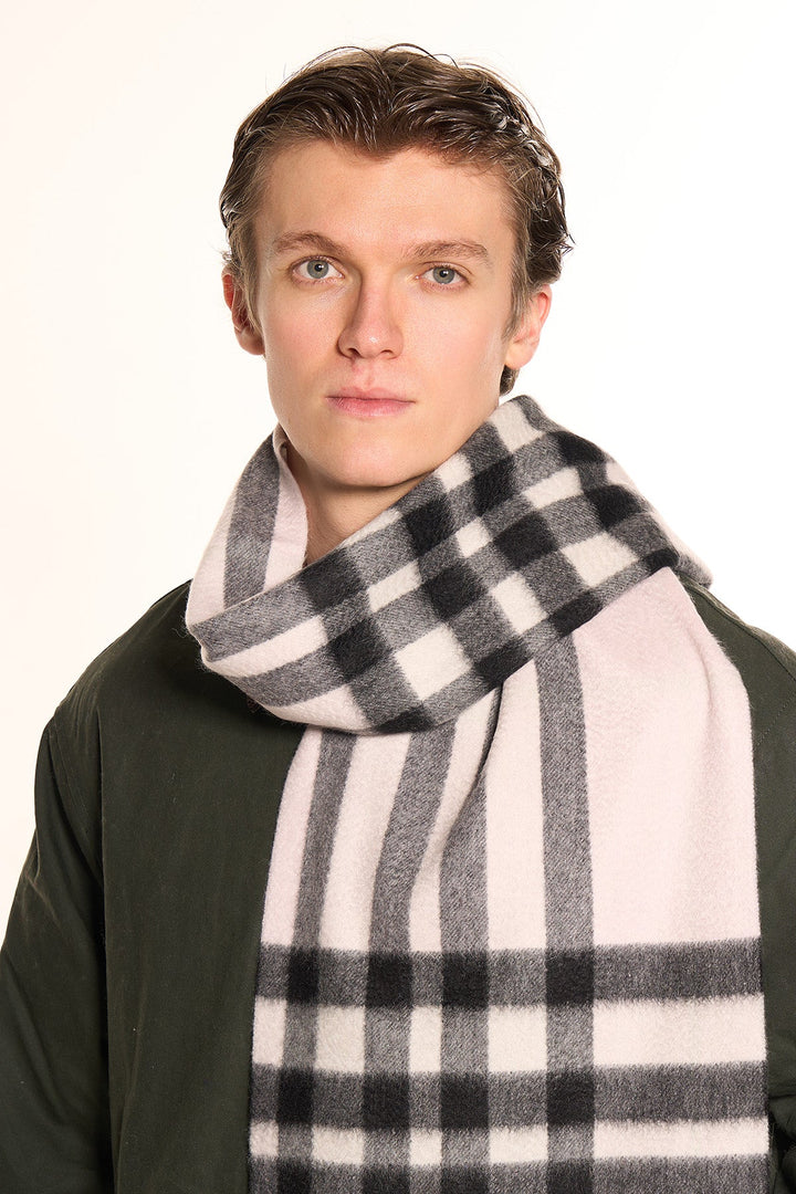 DC Check Cashmere Scarf Light Pink