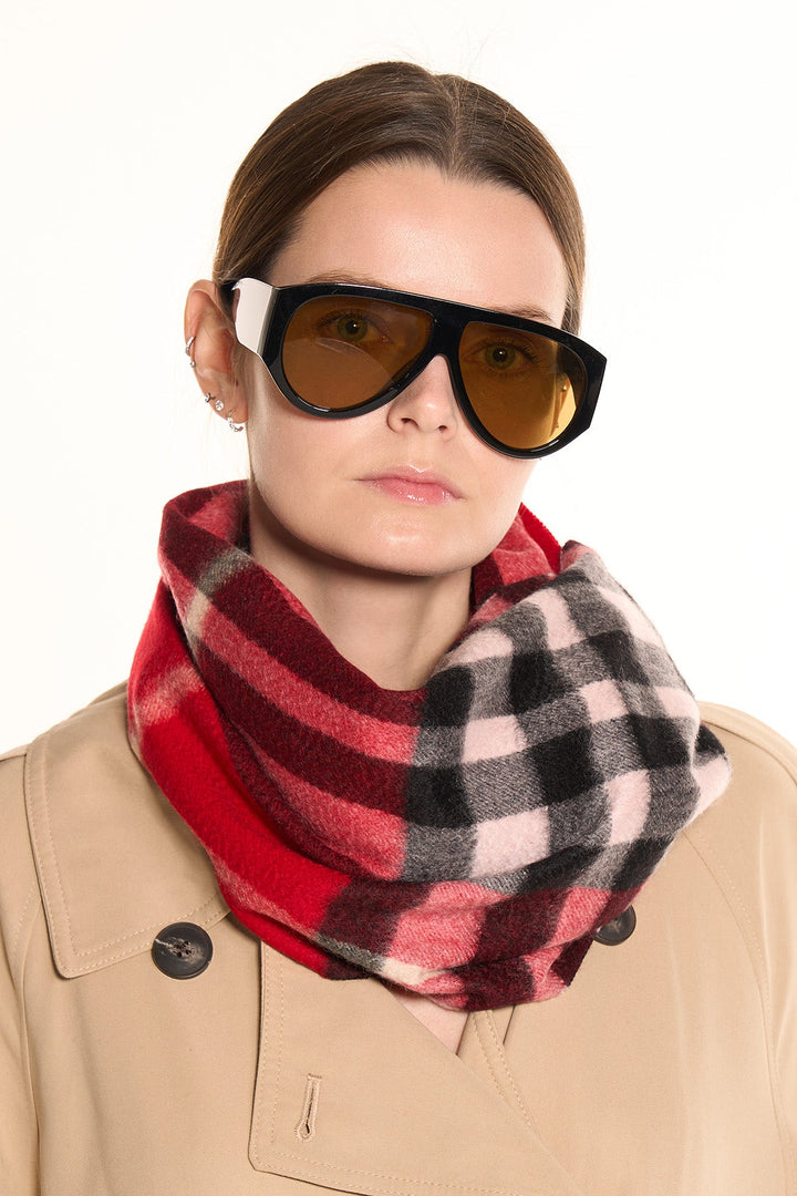 DC Check Cashmere Scarf Red
