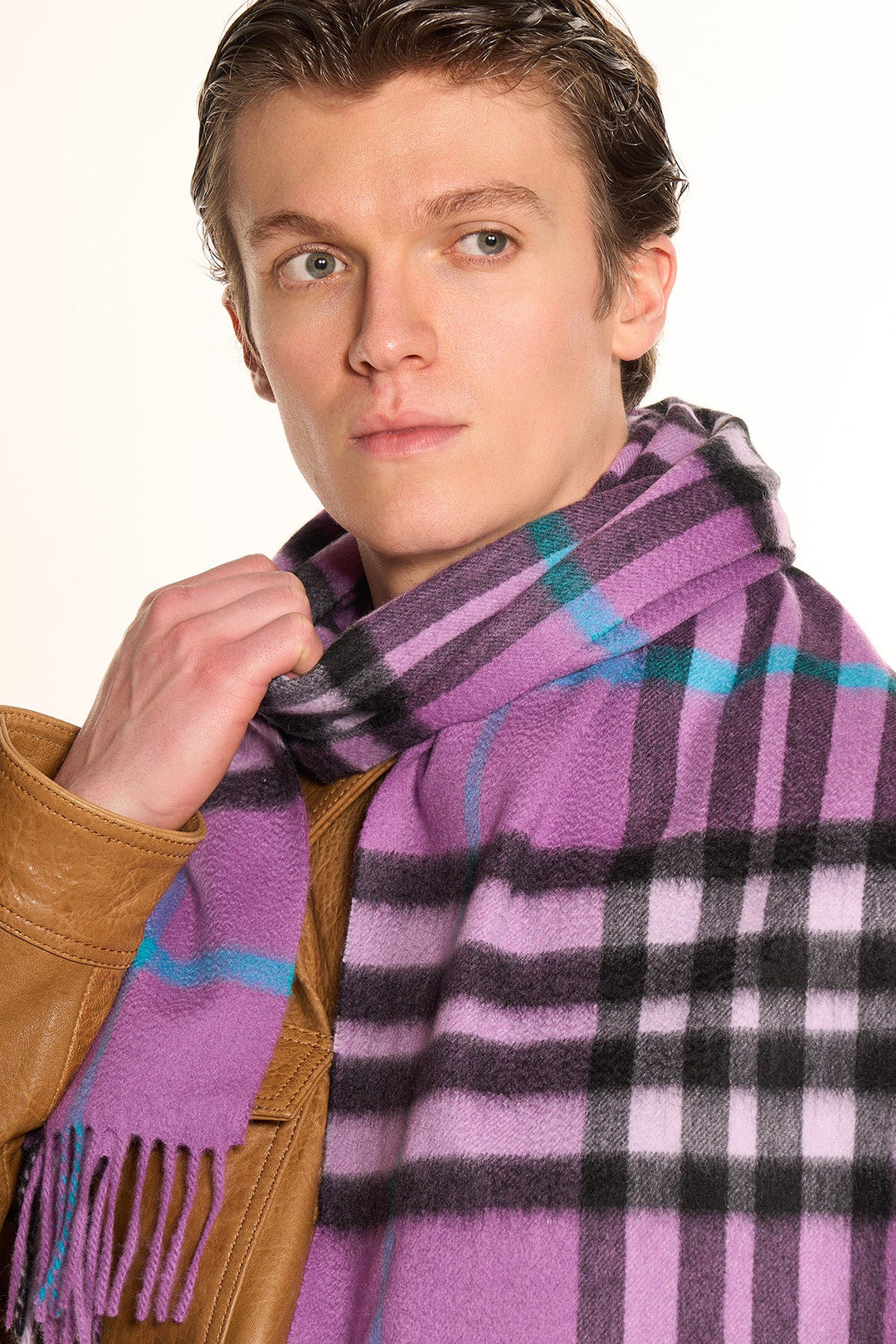 Cashmere Designer Scarf Iconic DC Classic - Lilac