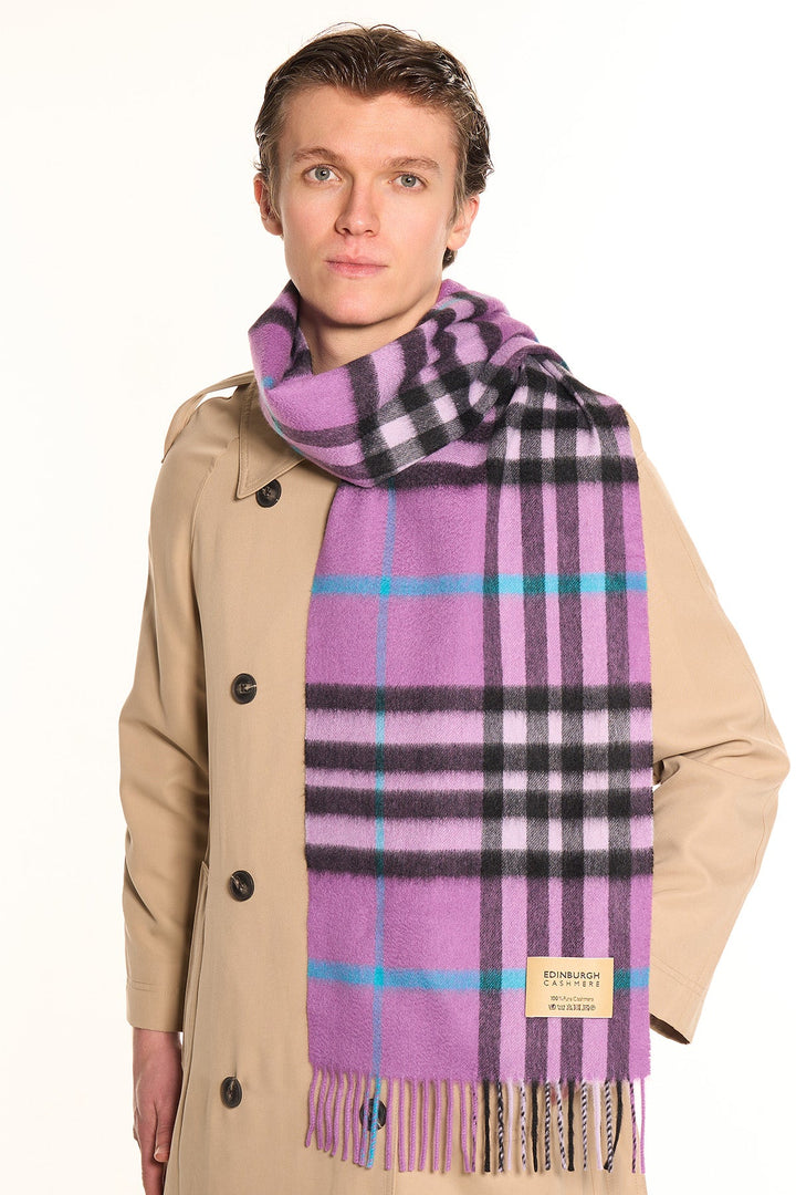 Cashmere Designer Scarf Iconic DC Classic - Lilac