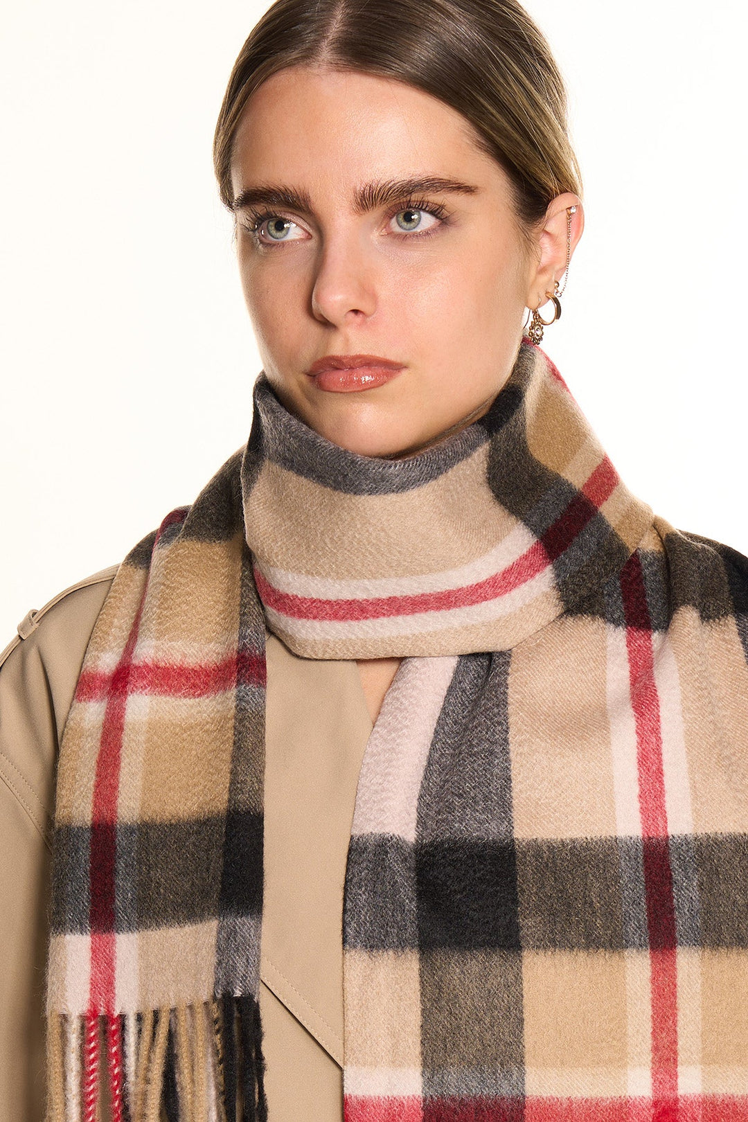 DC Scott Cashmere Scarf Black and Grey - Small Size