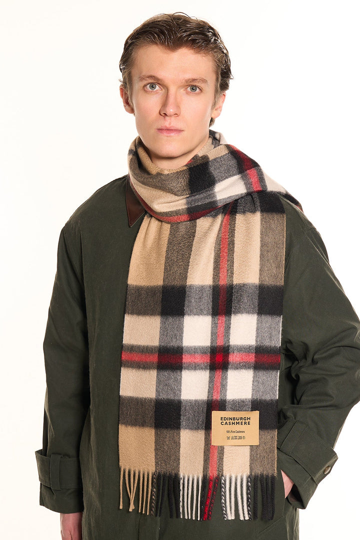 DC Scott Cashmere Scarf Camel and Black