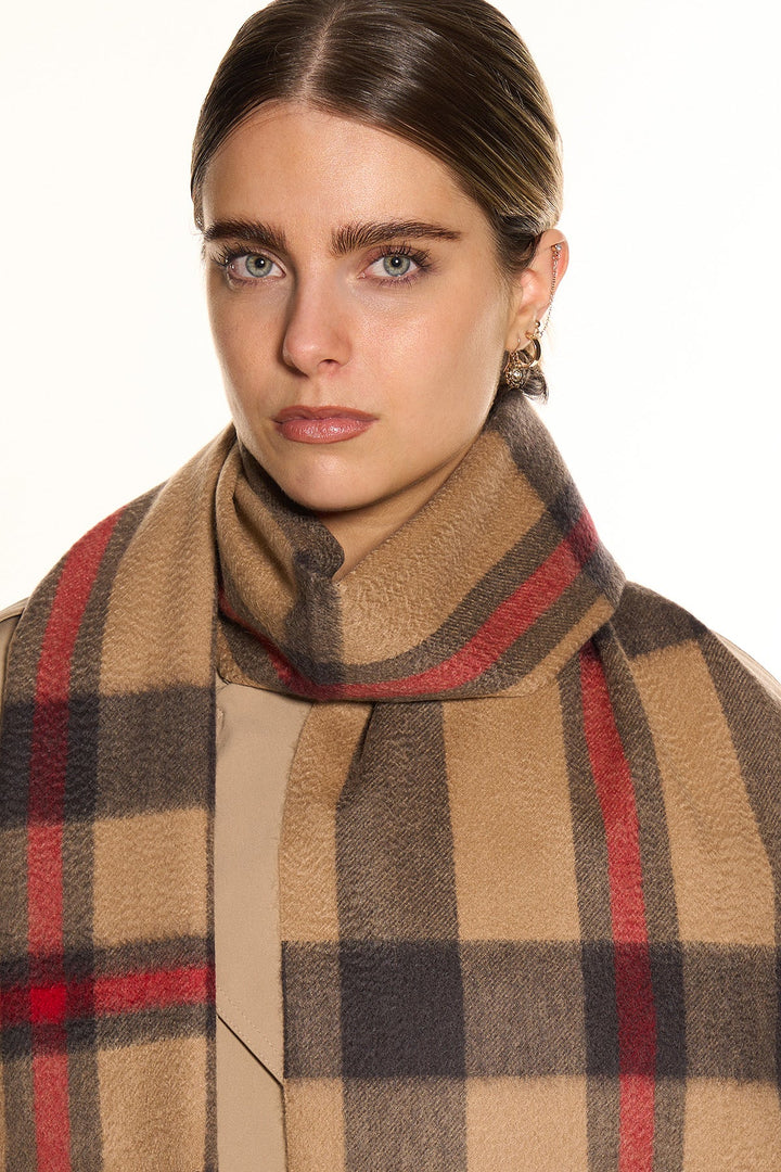 DC Scott Cashmere Scarf Camel and Brown - Small Size