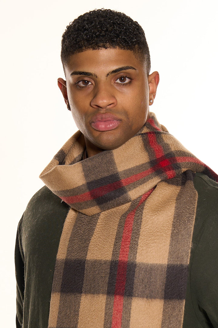 DC Scott Cashmere Scarf Camel and Brown - Small Size