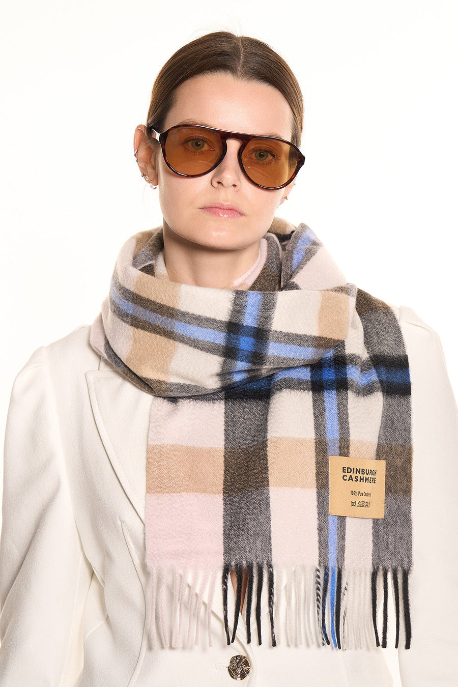 DC Scott Cashmere Scarf Camel and Cream