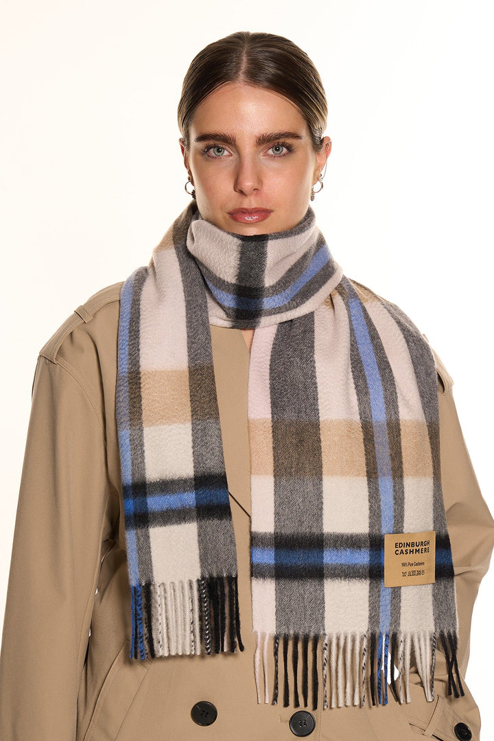 DC Scott Cashmere Scarf Camel and Cream - Small Size
