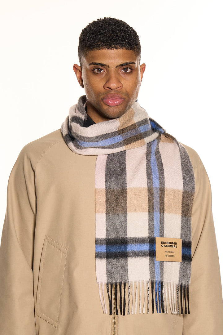 DC Scott Cashmere Scarf Camel and Cream - Small Size