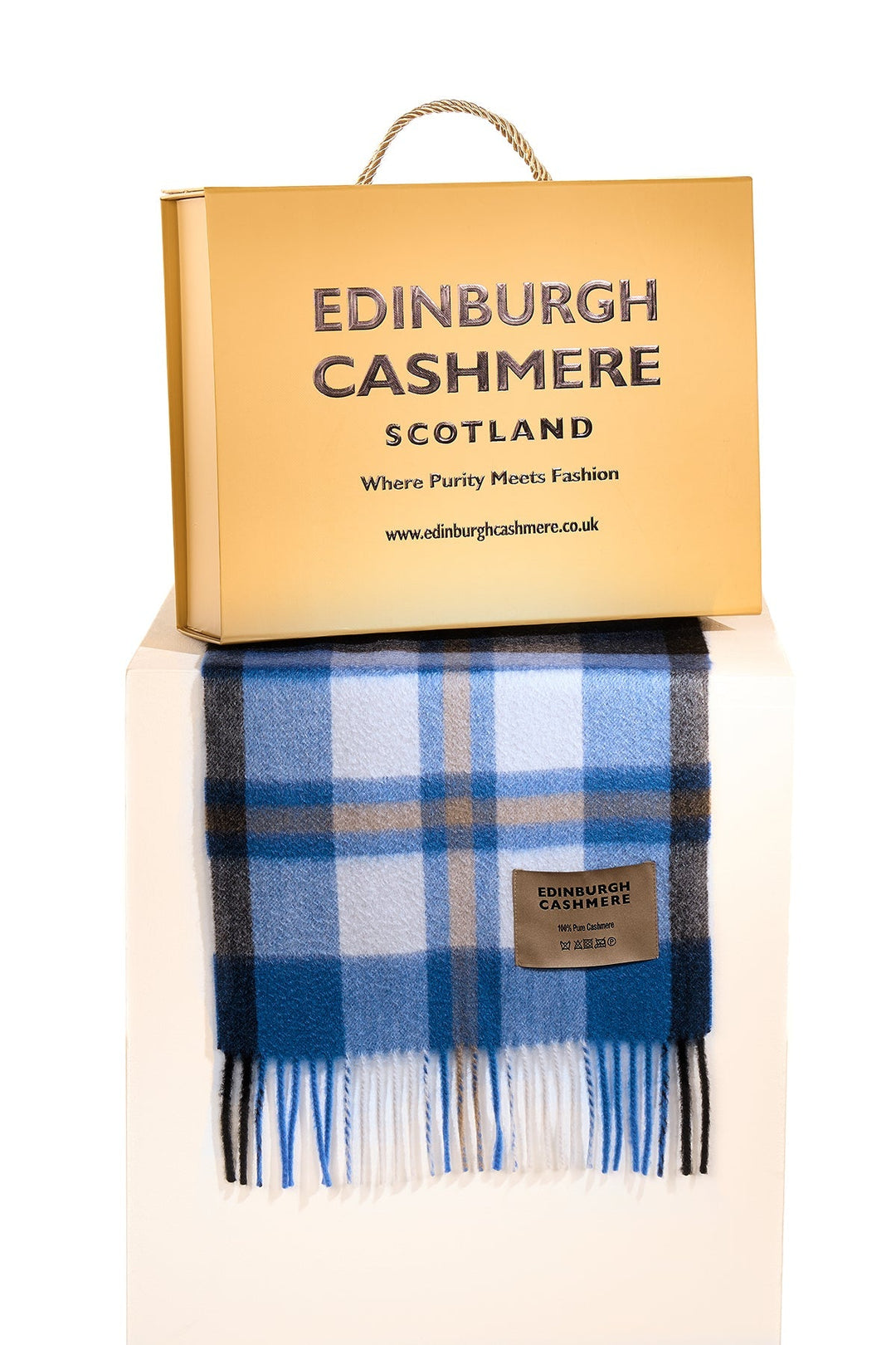 DC Scott Cashmere Scarf Blue/Black - Small Size