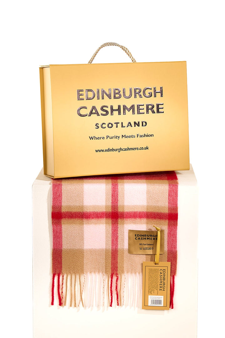 Men DC Scott Cashmere Scarf Red/Camel
