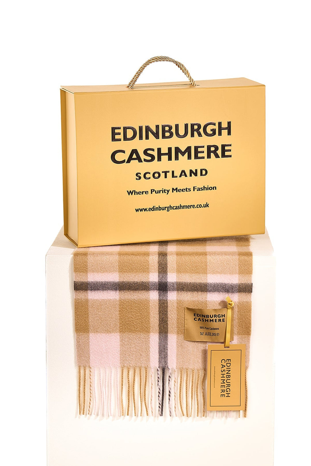 DC Scott Cashmere Scarf Camel and Black 3