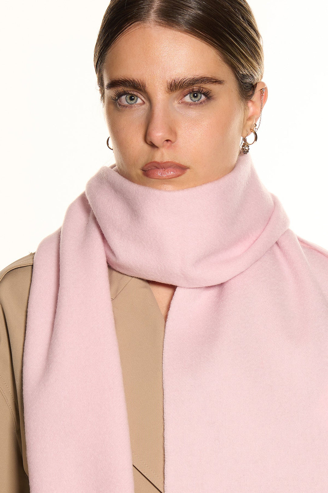 Scarf Plain Light Pink 100% Pure Lambswool