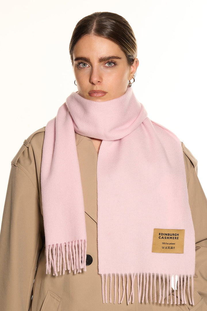 Scarf Plain Light Pink 100% Pure Lambswool