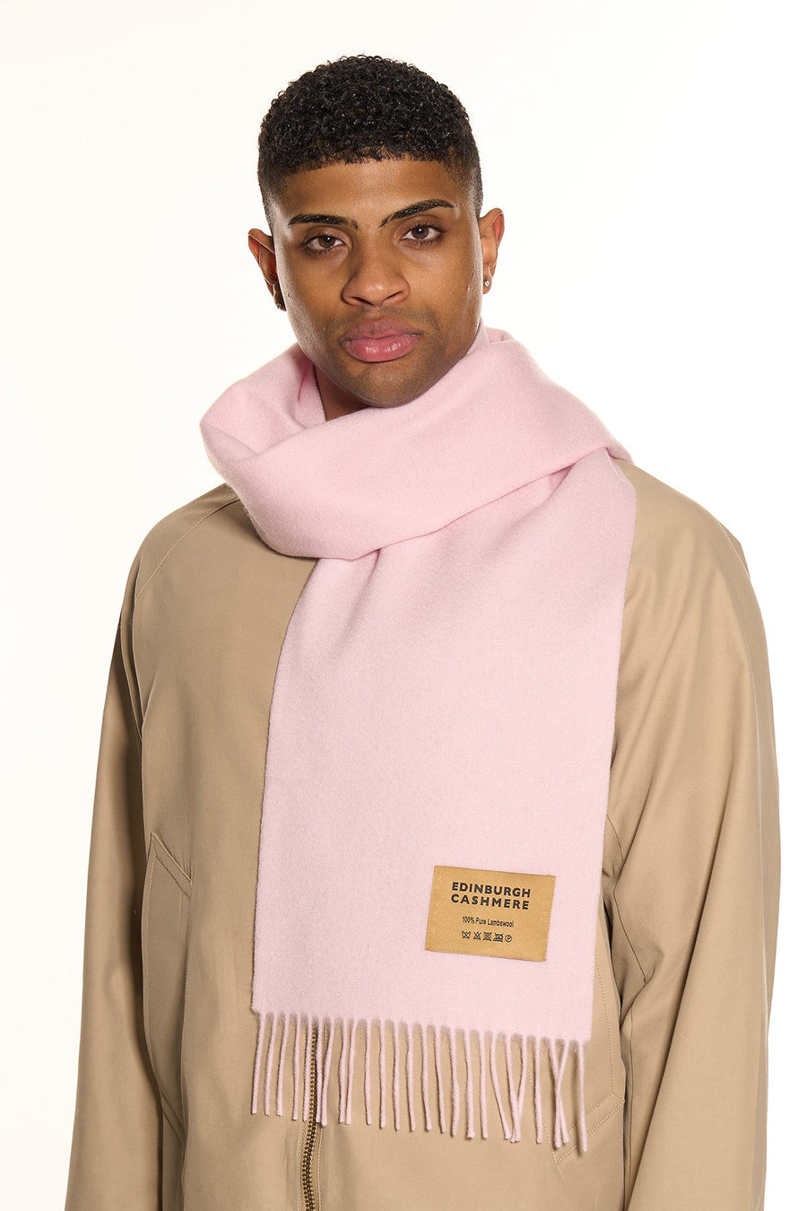 Scarf Plain Light Pink 100% Pure Lambswool