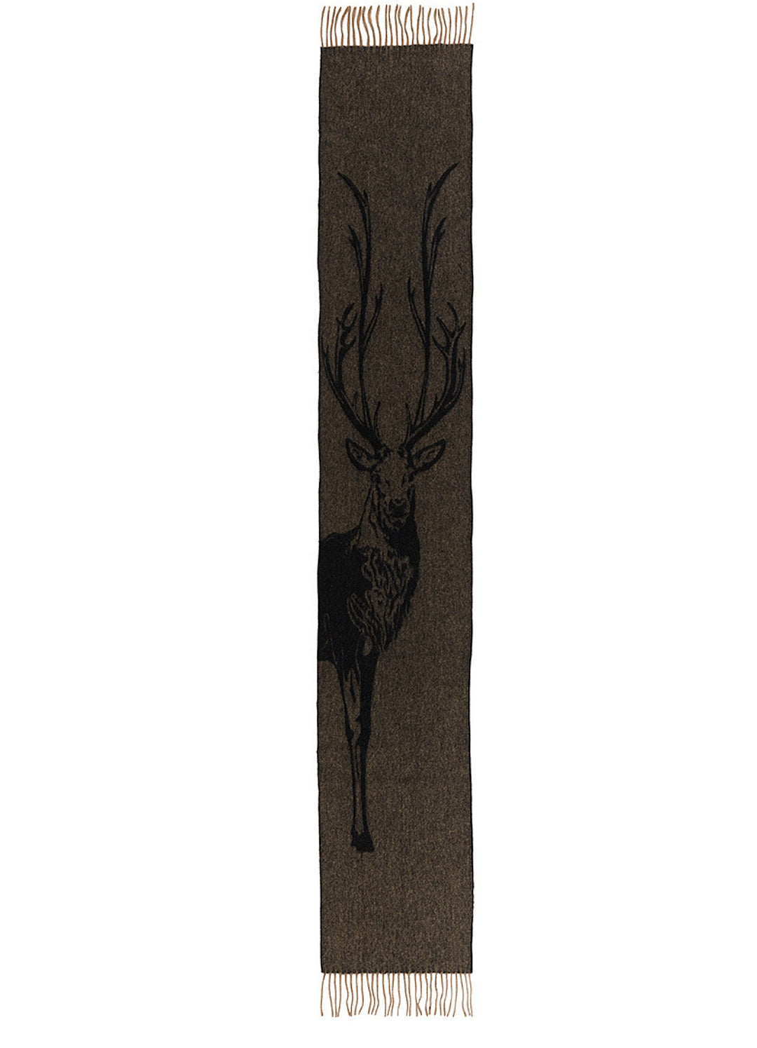 Full Stag Charcoal Scarf 100% Pure Lambswool