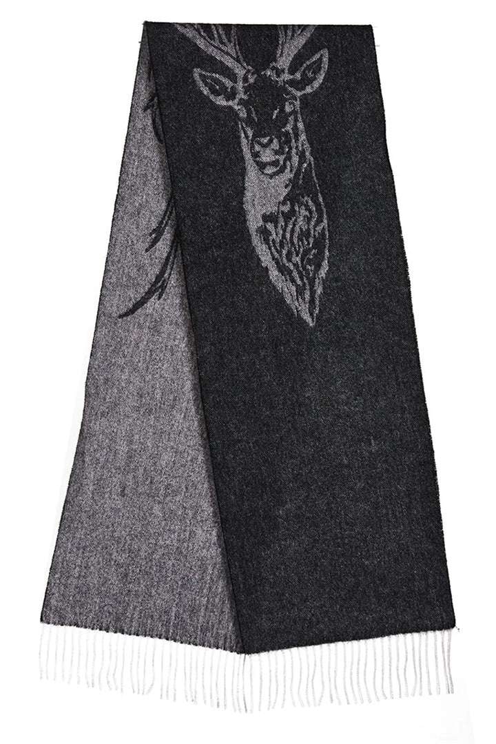 Stag Grey Scarf 100% Pure Lambswool